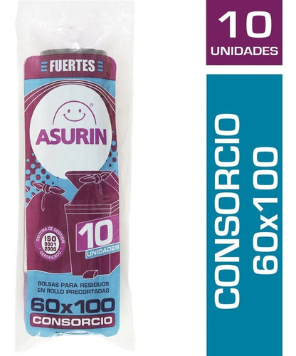 Bolsa De Consorcio Para Residuos 60x100 Asurin X10