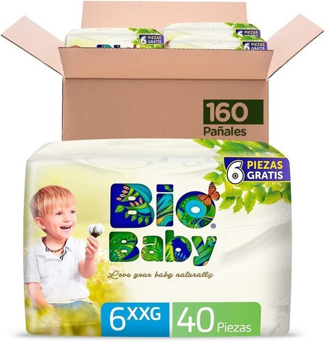 Pañales BioBaby Pañales unisex Talla 6 en pack de 4 x 40 unidades