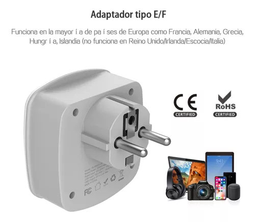 Adaptador De México A Enchufe Europeo Eu 2 Usb+2 Salidas