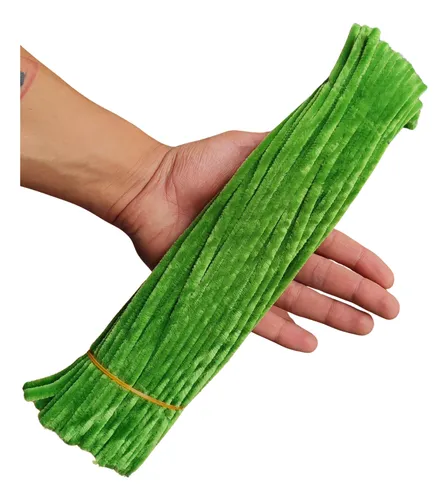 Limpiapipas Chelines X 100 Unids - Color Verde Musgo Flores