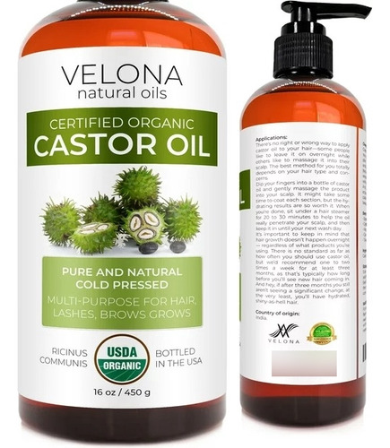 Aceite Castor Certificado Orgánico Puro No Hexanos 16 Oz