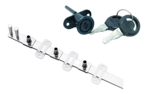 Imagen 2 de 7 de Set 2 Cerradura Chapa Frontal Varilla 120 Cm Kardex Negra