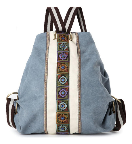 Mochila Informal Goodhan Diseno Vintage Color Celeste