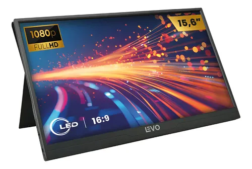 Monitor Portátil Gamer Viewgo 15,6 Full Hd 1080P Levo Negro