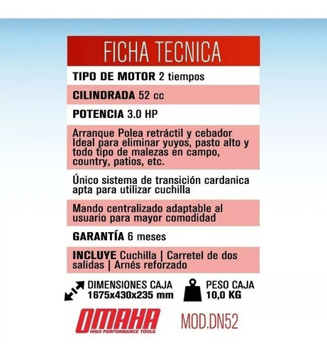 Desmalezadora Omaha DN52