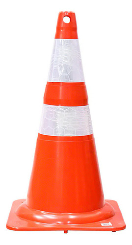 5 Cone Segurança Resistente Borracha Sinalização 75cm Cor Laranja/Branco