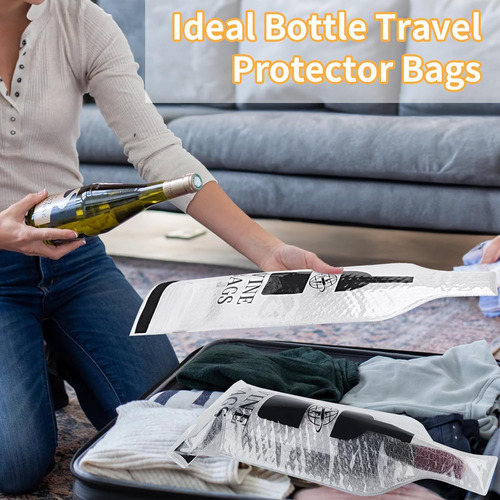 Bolsas Para Vino Reutilizables Doble Capa Antifugas, 32cm X