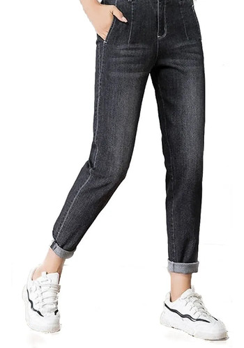 Mom Jeans Mujer Cintura Alta Slim Casual Cómodo 