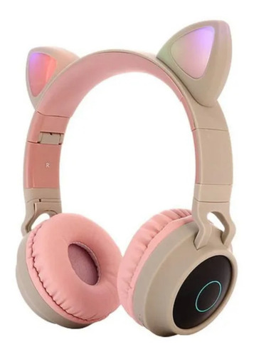 Audifono Diadema Bluetooth Fm Micro Orejas De Gato Y Luces