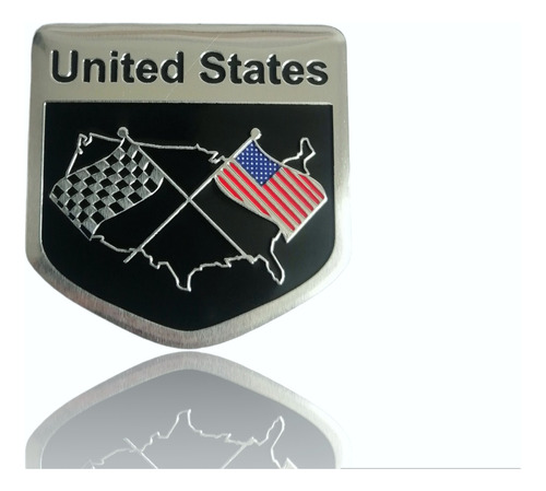 Emblema Bandera Estados Unidos Black Ford Gmc Jeep Chevrolet