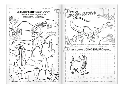 Jogo de Equilíbrio do Dinossauro para Colorir