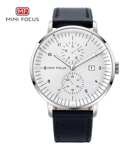 Cronógrafo Casual De Cuero Mini Focus 0052 Para Hombre