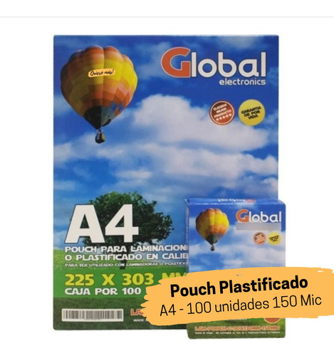 Sobre Pouch Plastificar En Caliente A4 150 Mic 100 Unidades