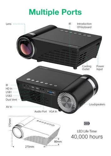 Projetor Blitzwolf Bw-vp8 5500 Lumens 4k Full Hd 1080p Wi-fi Cor Preto