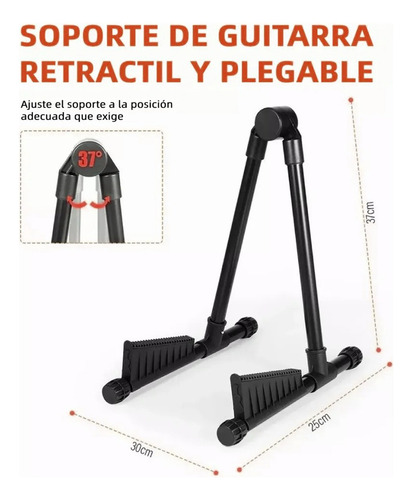 Base Soporte Guitarra O Bajo Soporte De Pared Para Guitarra Negro