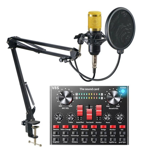 Kit Microfono Condensador Studio Pc Android Tarjeta/sonido