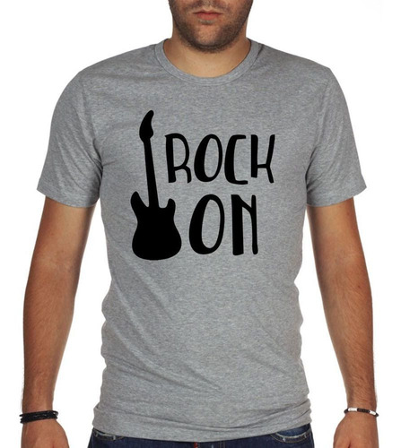 Remera De Hombre Frase Rock On Guitarra Musica