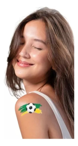 Kit 2 Cartelas Tatuagem Temporária Copa Mundo Futebol Hexa
