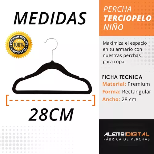 Perchas de terciopelo para ropa de niños, 30,5 cm, antideslizantes