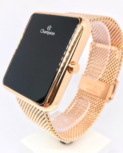 Relógio Champion Feminino Digital Led Ch40080p Rose Quadrado