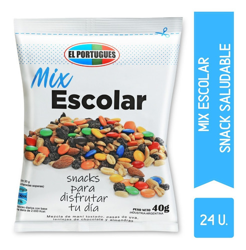 Mix De Frutos Secos Escolar - El Portugués - 24u X 40gr