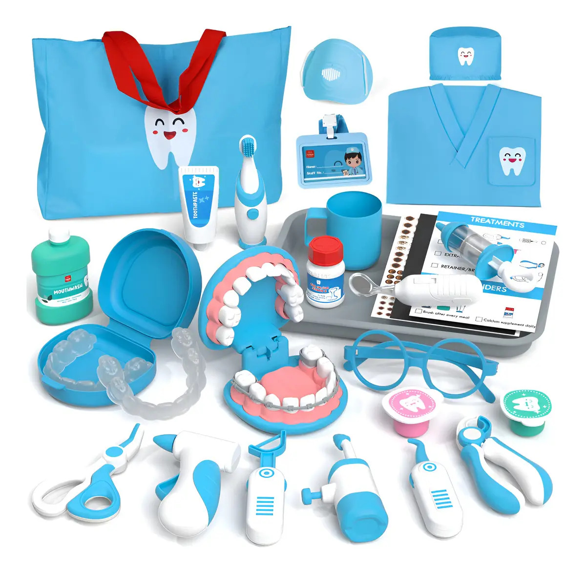 Lehoo Castle Juego De Doctora Y Dentista Didáctico Para Infantiles, Kit De Educativo Con Maletín Juego Para Niños Con 30 Piezas Accesorios, Regalo Adecuado Para Niños De 3, 4, 5, 6