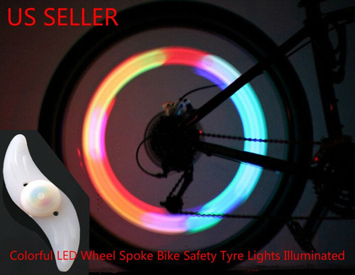 2 X Colorido Led Moto Bicicleta Rueda Válvula Habló Alambre 