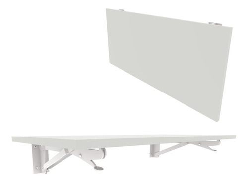 Mesa Dobrável Articulada De Parede Madeira Mdf 90cm X 40cm Cor Branco