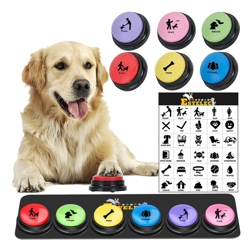 Juego De 6 Botones Parlantes Para Perros, Botones Para Comun