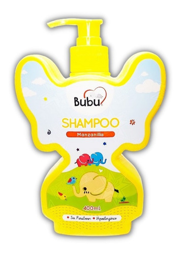 Shampoo Para Niños 400 Ml Hipoalergénico Manzanilla Bubu !!