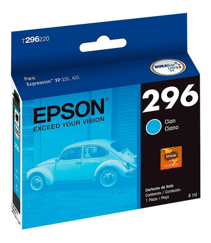 Imagen 1 de 1 de Cartucho Epson T296 Color Original Xp231 Xp431 296 Cada Uno