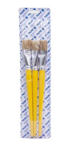 Kit Com 3 Pincel Tigre 815 N.24 Amarelo Artesanato