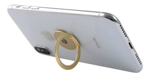 Imagen 3 de 5 de Ring Holder Mobo Anillo Soporte Celular Forma Circulo Dorado