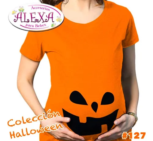 Playera De Halloween De Calabaza Maternidad Embarazo Unisex