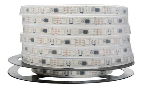 Imagem 5 de 6 de Fita Led Ws2811 12v 300l Ip67 5m Alto Brilho Central Ajk Vu