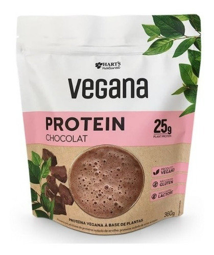 Shake Proteína Vegana Sabor Chocolate Harts Sem Glúten 360g