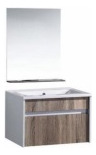 Mueble P/baño Mdf 61x46x46cm C/espejo 60cm Cedro Osc Unique