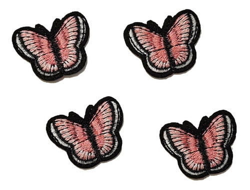 Aplique Termoadhesivo Mariposas Bordadas X 4 Unidades