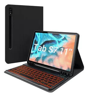 Funda Con Teclado Y Porta Lapiz Samsung Galaxy Tab S8/s7 Neg