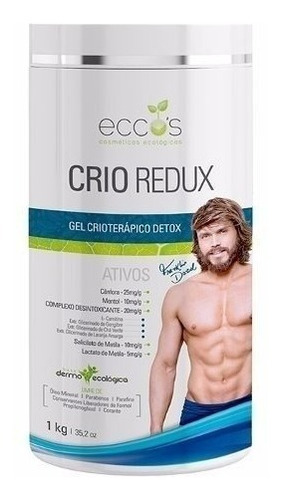 Gel Redutor Ecco's Crio Redux Crioterápico Detox Cosméticos 1kg 1000ml