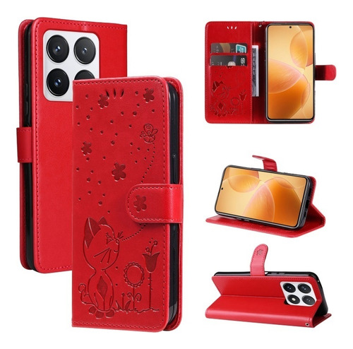 Funda Con Diseño De Gato Y Abeja For Xiaomi 14t/14t Pro