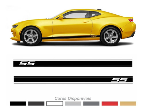 Par Adesivo Faixas Lateral Compatível Gm Camaro Ss Cam05