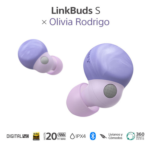 Audífonos Sony Linkbuds S X Olivia Rodrigo | Nc | Wf-ls900n Color Morado