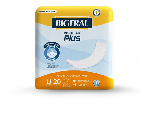 Imagem 1 de 4 de Absorvente Bigfral Regular Plus - 20 Unidades