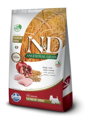 Ração N&d Ancestral Frango Cães Senior Raças Pequenas 2,5kg