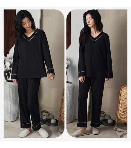 Pijama De Mujer Pantalones De Pijama De Algodón 2 Piezas
