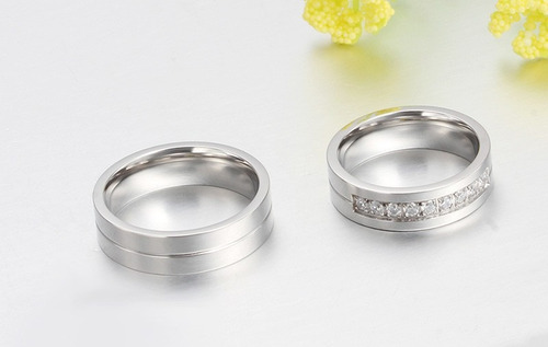 Anillo Elegante De Acero - Compromisos , Matrimonio