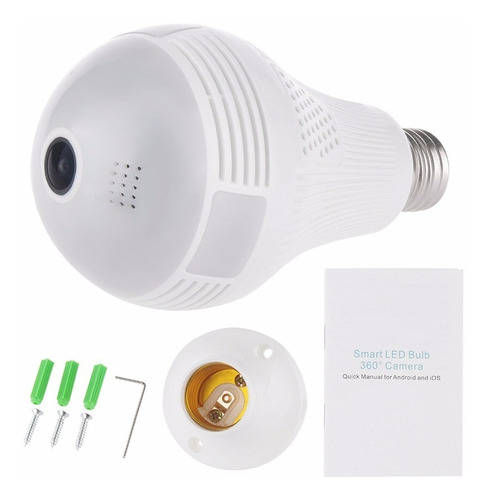 Camara De Seguridad Bombillo 360 Wifi Hd Ranura Micro Sd