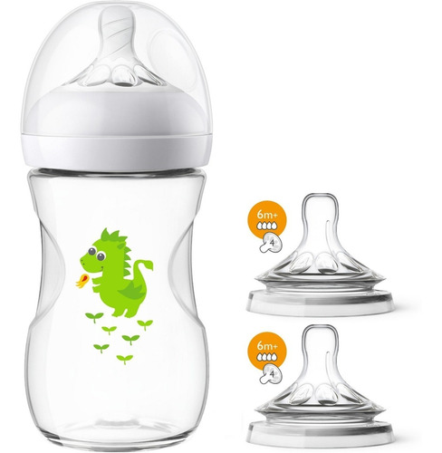 Kit Mamadeira Pétala 260ml Avent Dragão  + Bico N.4