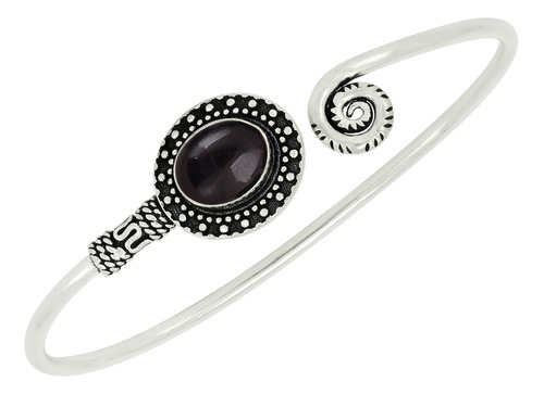 Brazalete De Ónix Negro Natural Para Mujer Con Revestimiento